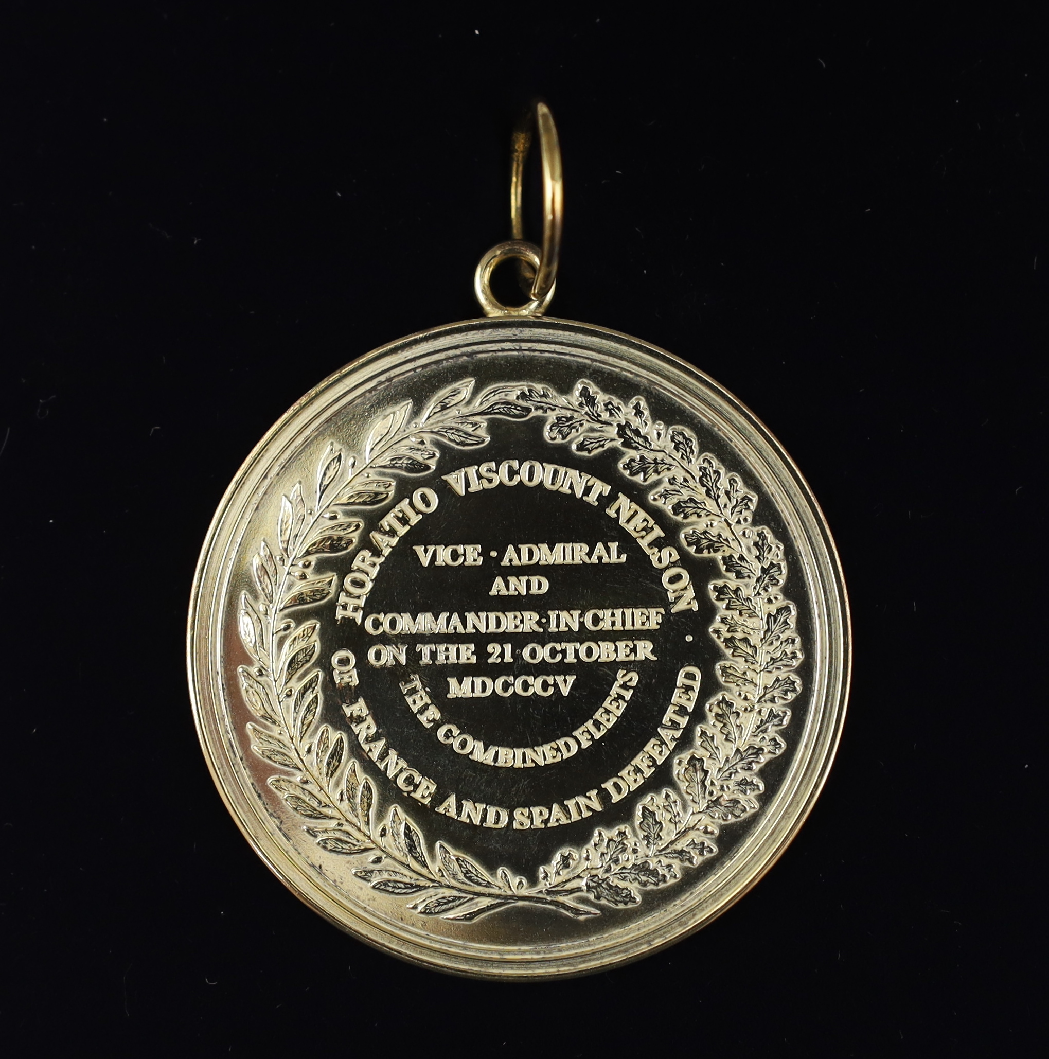 Nelson society, a silver-gilt replica of the large naval gold medal posthumously awarded to Vice Admiral Lord Nelson, limited edition number 196/300, cased